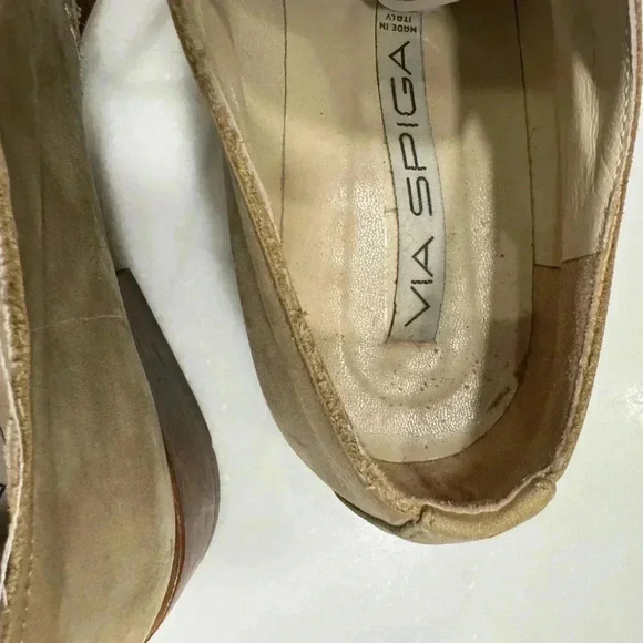 Via spiga womens tweed & suede khaki & tan oxfords size 8.5 - Picture 6 of 11